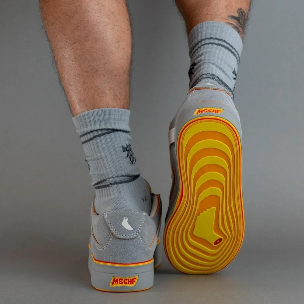 MSCHF Gobstomper‎ Graylag Goose Edition-Gray/Red/Orange/Yellow Men's size 12 NWB